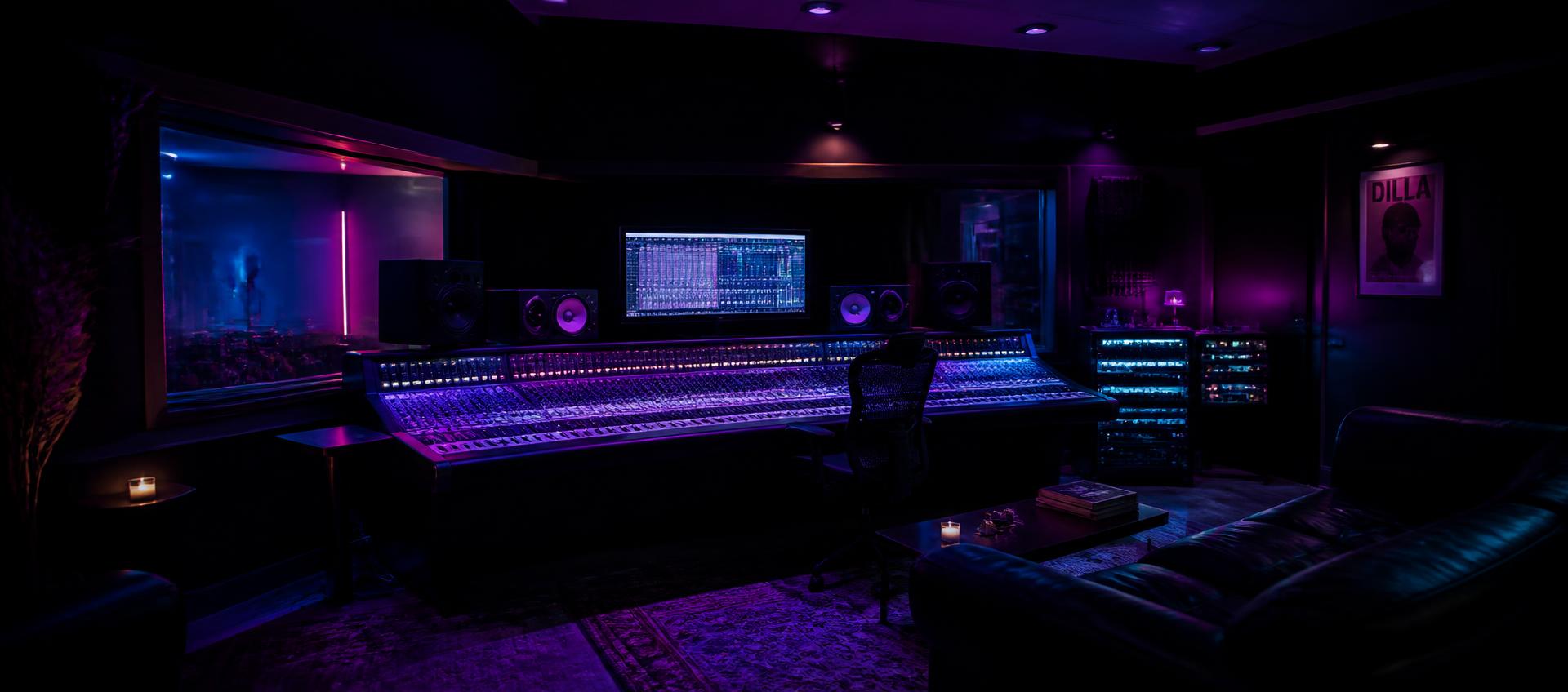 Consola del estudio en plena noche
